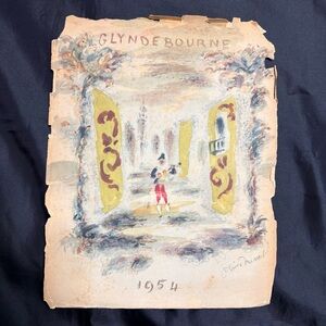 1954 Glyndebourne Festival Opera Program Cover Oliver Messel VTG